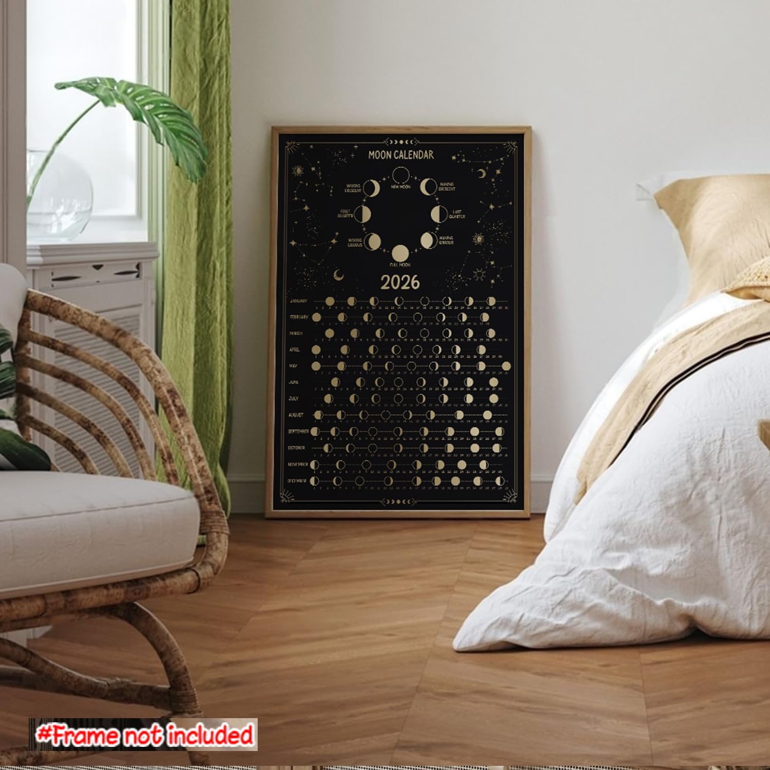 Amazon.com: Moon Calendar Lunar 2026 Poster, 12x18 Inches Unframe